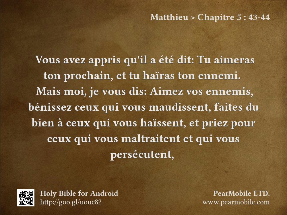Matthieu, Chapitre 5:43-44